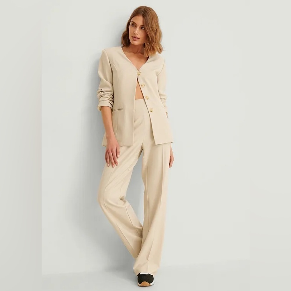 NWT NAKD Recycled V-neck Relaxed Blazer & Tailored Suit Pants Set
